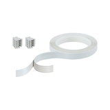 White LED connection tape with two plastic connectors for lighting systems