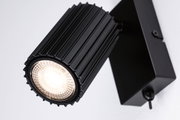 Sort LED-væglampe i aluminium med ribbet hus og varmt hvidt lys til moderne indendørsbelysning