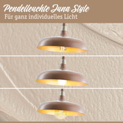 Pendelleuchte Juna Style in Braun mit warmem Licht für individuelles Wohnambiente
