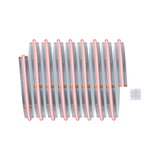 Flexible LED strip light with red illumination and clear connector for custom lighting solutions