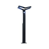 Zwarte LED-buitenlamp met bewegingssensor en modern design voor tuin- en padverlichting