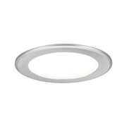 Rundes LED-Einbaupanel aus gebürstetem Aluminium in Silber mit warmweißem Licht