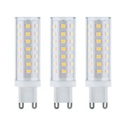 Drie witte LED-lampen met G9-fitting en transparante kunststof behuizing voor energiezuinige verlichting