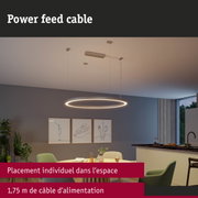 Anneau lumineux LED suspendu rond moderne avec câble d'alimentation de 1,75 m dans cuisine grise