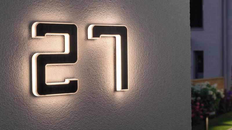 Beleuchtung an Wand mit Hausummer Solar Hausnummerleuchten Nr.27