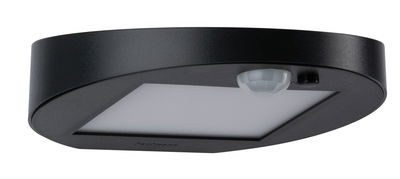 Schwarze LED-Deckenleuchte mit Bewegungsmelder und quadratischem Diffusor aus Kunststoff für Innenbereiche