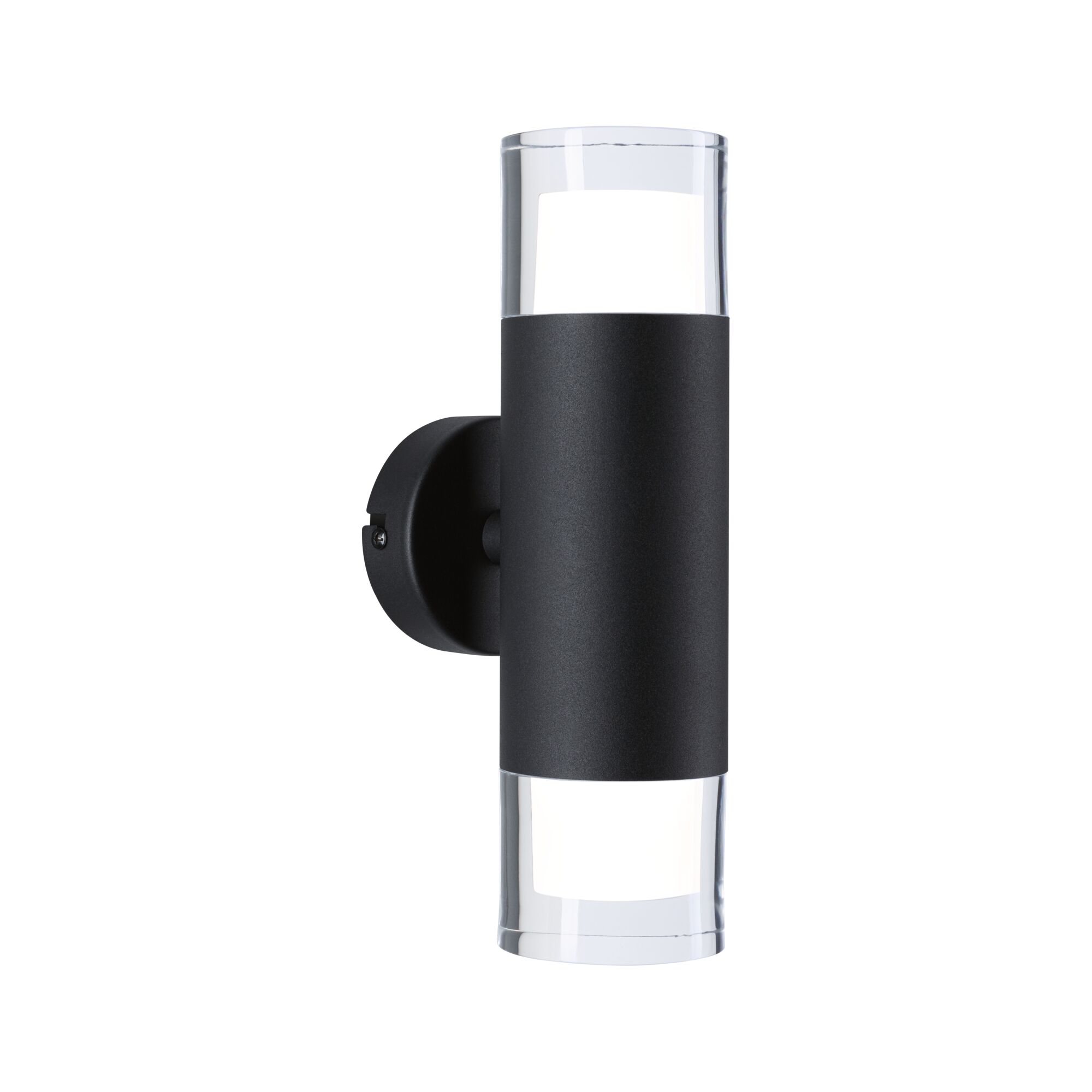 Selection Bathroom Wand-/Deckenleuchte Kame IP44 3000K 2x460lm 230V 2x4W Signalschwarz Moderner schwarzer Aluminium-Wandleuchter mit klarem Glas und LED-Beleuchtung für Außenbereiche