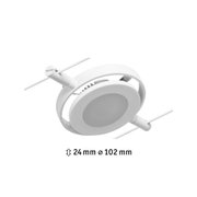 Weißer LED-Seilstrahler aus Metall mit 24 mm Höhe und 102 mm Durchmesser für moderne Beleuchtung