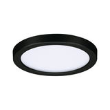 Runde LED-Deckenleuchte mit schwarzem Metallrahmen und weißem Diffusor für moderne Innenräume