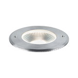 Runder Einbaustrahler aus gebürstetem Aluminium in Silber mit LED-Lichtquelle für Innenräume