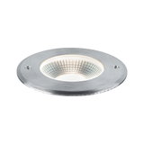 Runder Einbaustrahler aus gebürstetem Aluminium in Silber mit LED-Lichtquelle für Innenräume