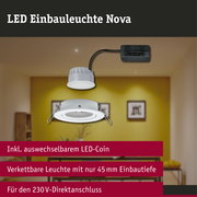 LED Einbauleuchte 3-Step-Dim Nova Coin 3-Step-Dim schwenkbar rund 84mm 50° Coin 6W 470lm 230V dimmbar 2700K Weiß matt