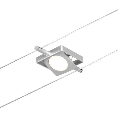 Moderner quadratischer LED-Seilstrahler aus silbernem Metall für flexible Beleuchtungssysteme