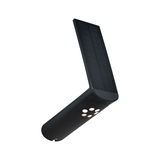 Black solar outdoor wall light with six LEDs made of plastic for energy-saving garden lighting