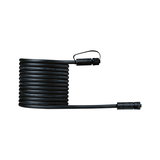 Sort forlængerledning med holdbare stik, velegnet til udendørs belysning og LED-installationer