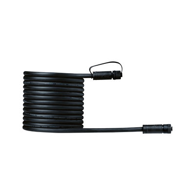 Black extension cable with durable connectors, ideal for outdoor lighting and LED installations