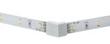 Weißer LED-Streifen mit 90-Grad-Verbindungsstück für flexible Beleuchtung mit 12V DC Spannung