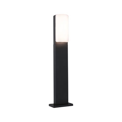 Modern black outdoor lamp with white opal glass for garden and terrace lighting