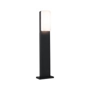 Modern black outdoor lamp with white opal glass for garden and terrace lighting