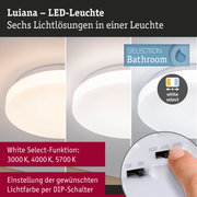 Luiana LED-Leuchte mit White Select Funktion für 3000K, 4000K, 5700K Lichtfarben per DIP-Schalter