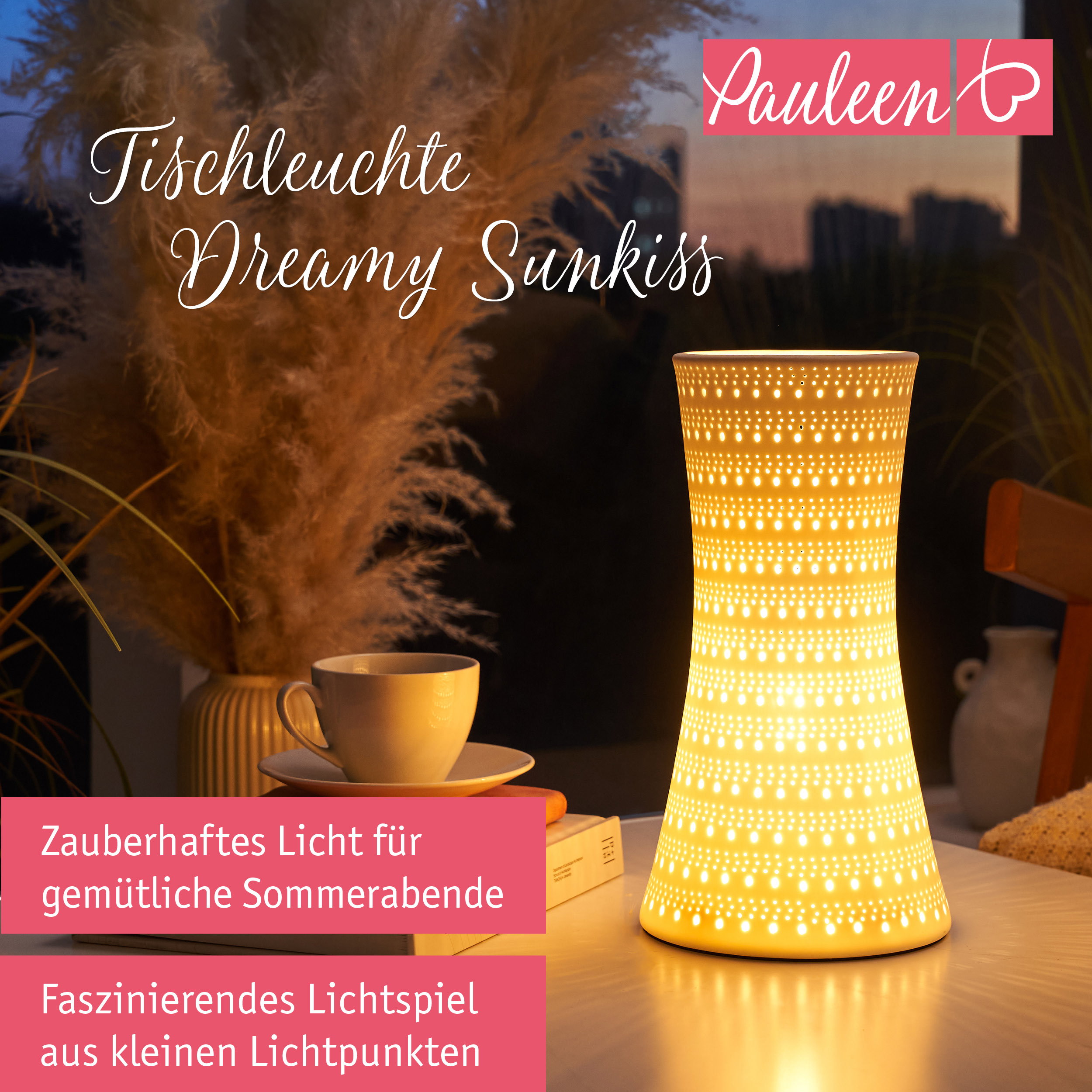 Paulmann Pauleen Tischleuchte Dreamy Sunkiss E14 max. 20W Weiß matt