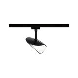 Schwarze LED-Schienenleuchte mit weißem Diffusor aus Kunststoff für moderne Innenbeleuchtung