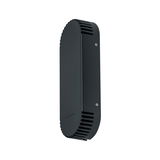 Applique murale noire en aluminium avec fentes de ventilation et bords arrondis pour éclairage intérieur moderne