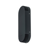 Applique murale noire en aluminium avec fentes de ventilation et bords arrondis pour éclairage intérieur moderne