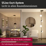 Modernes Wohnzimmer mit ULine Gurt-System Licht in warmweißer Farbe für individuelle Lichtinszenierungen
