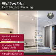 URail Spot Aldan weiße LED-Deckenleuchte mit Weißlichtsteuerung für Wohnräume