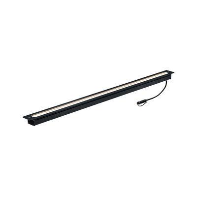 Zwarte metalen LED-inbouwlamp met warm wit licht en aansluitkabel voor moderne binnenverlichting