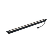 Spot encastré LED noir en métal avec lumière blanc chaud et câble de connexion pour éclairage intérieur moderne