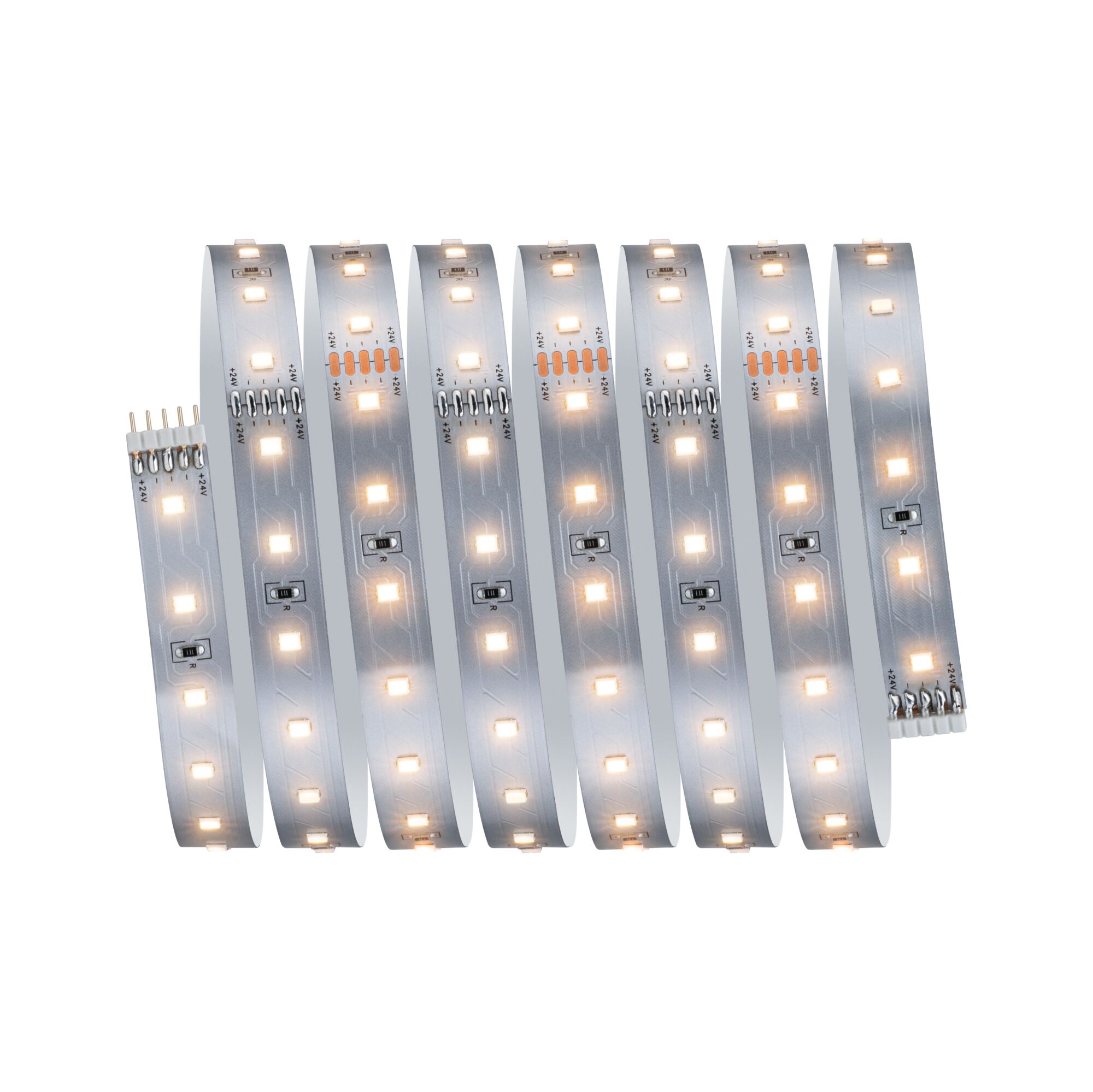 MaxLED 500 LED Strip Extension 2,5m warmwhite 9W 550lm/m 2700K Flexible LED strip with warm white LEDs on silver circuit board for modern home lighting