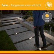 Zonne-energie buitenverlichting met warm wit licht voor tuinpaden en trappen van metaal en glas
