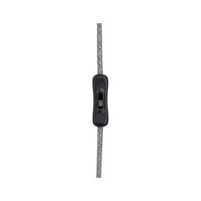 Black plastic switch with grey textile cable for lighting and lamp control