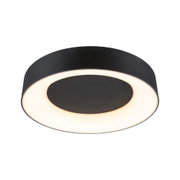 Runde schwarze LED-Deckenleuchte mit warmweißem Licht und modernem Design für Wohnräume
