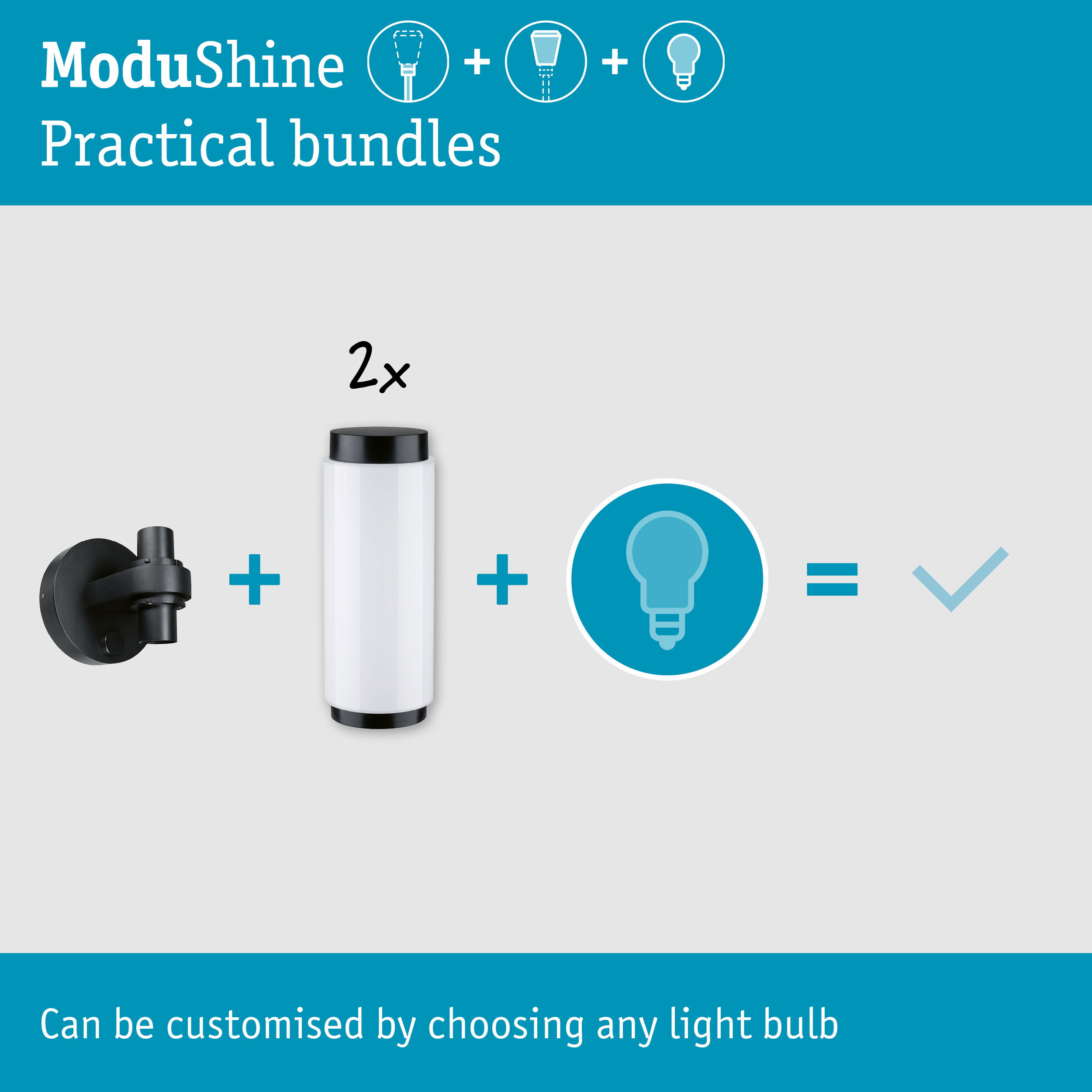 Set ModuShine Wall mount 2x Selaro without a sensor Anthracite