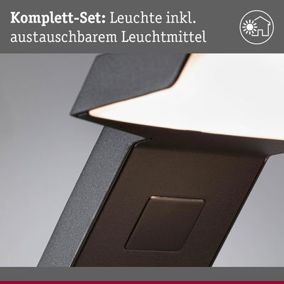 Schwarze LED-Leuchte mit austauschbarem Leuchtmittel, modernes Design für Innenbeleuchtung