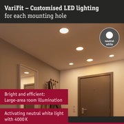 VariFit recessed LED lights in neutral white 4000 K for bright, efficient room illumination