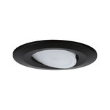 Sort indbygningsspot med hvid justerbar LED-lampe i plastik til moderne rumbelysning