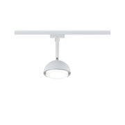 Moderner weißer LED-Strahler mit runder Leuchte und Schienensystem für flexible Raumbeleuchtung