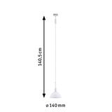 Witte metalen hanglamp met 140 mm diameter en 140,5 cm lengte voor moderne binnenverlichting