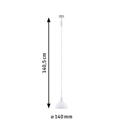 Witte metalen hanglamp met 140 mm diameter en 140,5 cm lengte voor moderne binnenverlichting