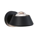 Applique murale noire en métal avec globe en verre transparent pour éclairage LED extérieur moderne