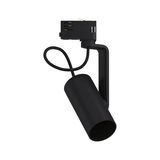 Schwarzer LED-Spot aus Metall mit flexiblem Kabel für Schienensystem-Beleuchtung im modernen Design