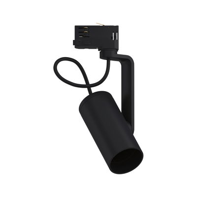 Schwarzer LED-Spot aus Metall mit flexiblem Kabel für Schienensystem-Beleuchtung im modernen Design