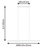 Weiße LED-Pendelleuchte aus Metall mit verstellbarer Höhe und schlankem Design für moderne Beleuchtung