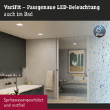 Passgenaue LED-Deckenleuchten in Weiß für Badezimmer, spritzwassergeschützt und rostfrei mit IP44