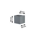 Cube carré gris en aluminium de 80 mm de côté pour éclairage LED