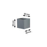 Gray square aluminum cube with 80 mm edges for LED lighting applications